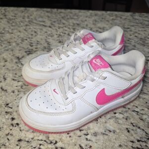 Nike Kids White and Pink Sneakers